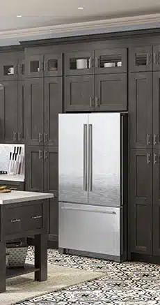 Kitchen with Shaker Cinder cabinets