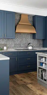 Navy blue kitchen cabinets
