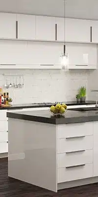 Modern kitchen with Palermo Gloss White cabinets